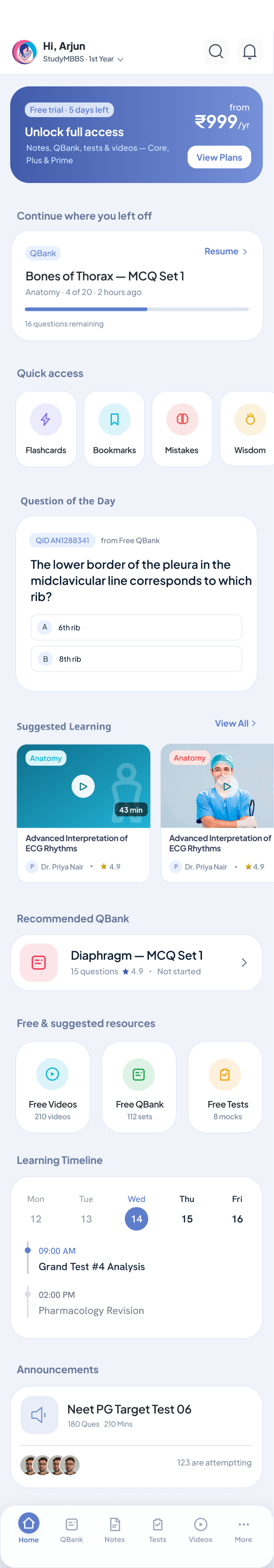 StudyMBBS App Screen