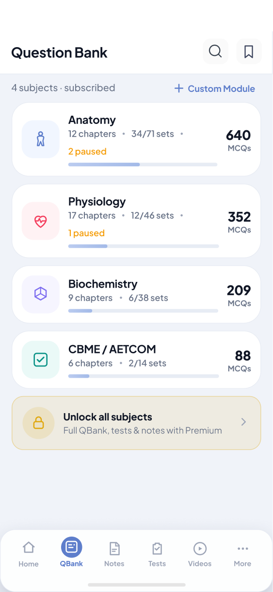 StudyMBBS App Screen